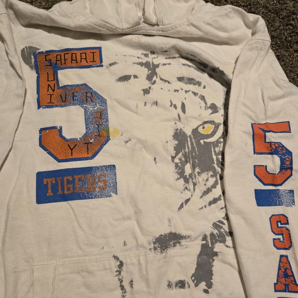 Old Navy New no tags kids lightweight hoodie Tigers Safari 5 sz10/12 - Picture 2 of 7